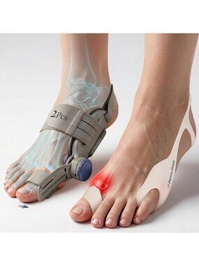2Pcs Adjustable Bunion Corrector & Silicone Shoe Inserts for Toe Separation
